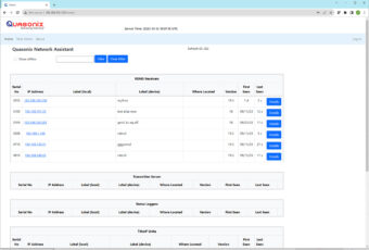 Network Assistant browser interface Home page