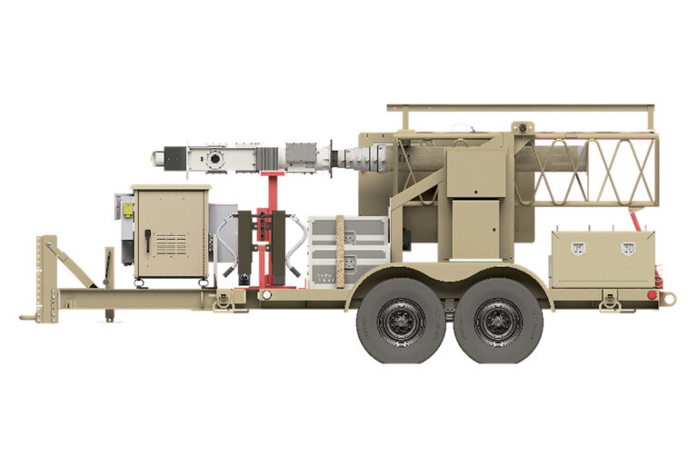 PD300 Mobile Antenna in stored configuration
