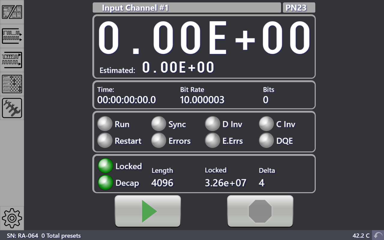 Screen capture of the QBERT user interface