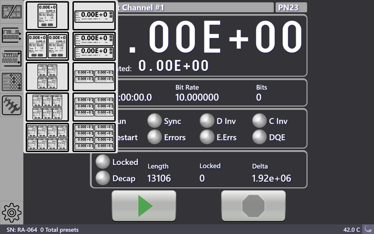 Screen capture of the QBERT user interface