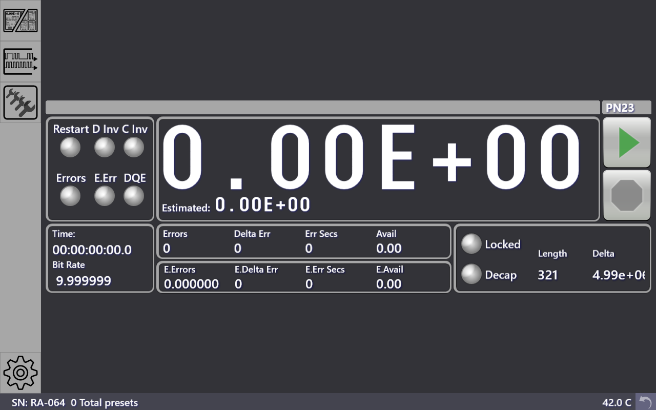 Screen capture of the QBERT user interface