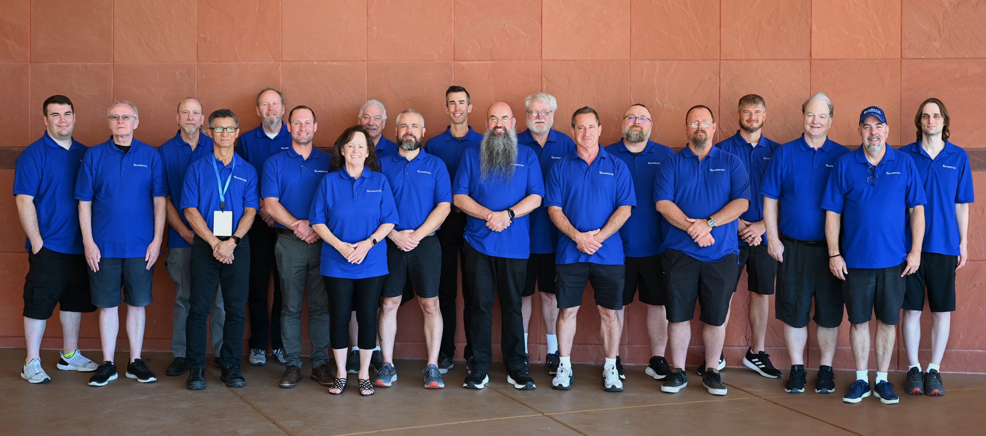 Quasonix staff and contractors in attendance at the 2024 International Telemetry Conference. Mark Geoghegan (third from right), Sean Wilson (fourth from right), and Jim Uetrecht (not pictured) authored this year's Best Paper.
