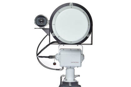 qtrack-antenna-front-1-1200×800 Quasonix QTrack™ antenna with optional camera, mounted on a tripod