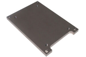 Quasonix TIMTER™ transmitter adapter plate for a 2" x 3" transmitter onto a 2.5" x 3.5" footprint